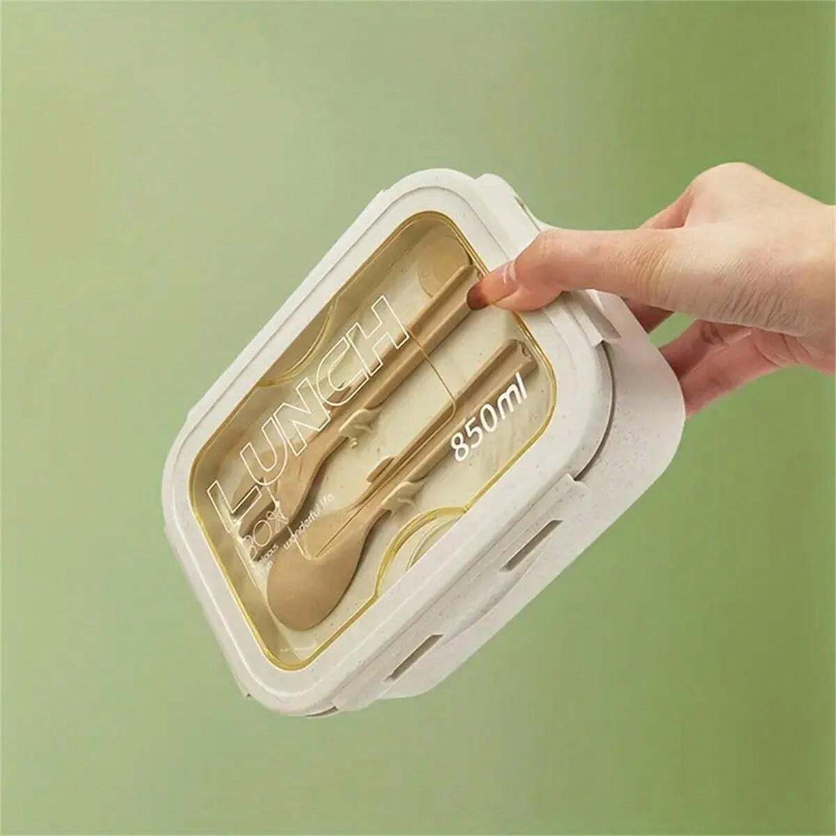 1pc Lunch Box, Modern Design With Included Utensil Set