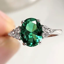 خاتم فريد من نوعه من الفضة الإسترلينية عيار 925، بحجر زمرد أخضر فاخر، للنساء، ولا يسبب الحساسية، مثالي كهدية لأعياد الميلاد والمناسبات الخاصة، إكسسوار أنيق لأي زي