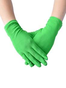 A Pair Of 22cm Milk Silk Elastic Short Riding Gloves, Suitable For Clothing Cosplay, Performances, And Fashion Decoration Holiday Gloves