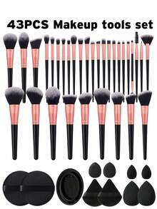 Bộ dụng cụ trang điểm 11/32/33/43/44PCS bao gồm: Bộ cọ trang điểm 32PCS + 2 miếng bọt biển trang điểm + 2 miếng bọt biển trang điểm mini + 2 miếng bông phấn hình tam giác + 2 miếng bông phấn đệm khí mini + 2 miếng bông phấn tròn + 1 dụng cụ vệ sinh cọ trang điểm + 1 túi có khóa kéo, Bộ cọ, Bộ cọ trang điểm, Bộ cọ trang điểm, Bộ trang điểm hoàn chỉnh, Bộ cọ trang điểm, Bộ trang điểm hoàn chỉnh, Bộ cọ, Bộ cọ trang điểm, Bộ quà tặng trang điểm, Bộ - Nhiều màu - Xem 17
