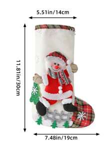 1 件圣诞派对装饰圣诞老人雪人驯鹿复古小袜子圣诞树挂饰圣诞袜礼品袋糖果袋节日庆祝用品，圣诞节 - 彩色 - 查看 6