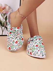 Women's Cartoon Doctor Non-Slip Clogs, Breathable Lightweight Design, Versatile For Garden Or Beach