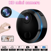 1pc Black Mini Camera, Remote Smart Monitoring, Human Motion Detection, Wireless Smart Camera, Home Security Surveillance Camera, TF Card Storage (Original Shipment Exclude TF Card), USB Quick Charge, Long Battery Life, Infrared Night Vision, Night Recording, Loop Recording Security Camera