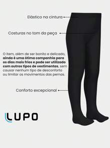 Meia Calça Ballet Infantil Menina Fio 80 Algodão Lupo Lobinha - Preto - Visão 3