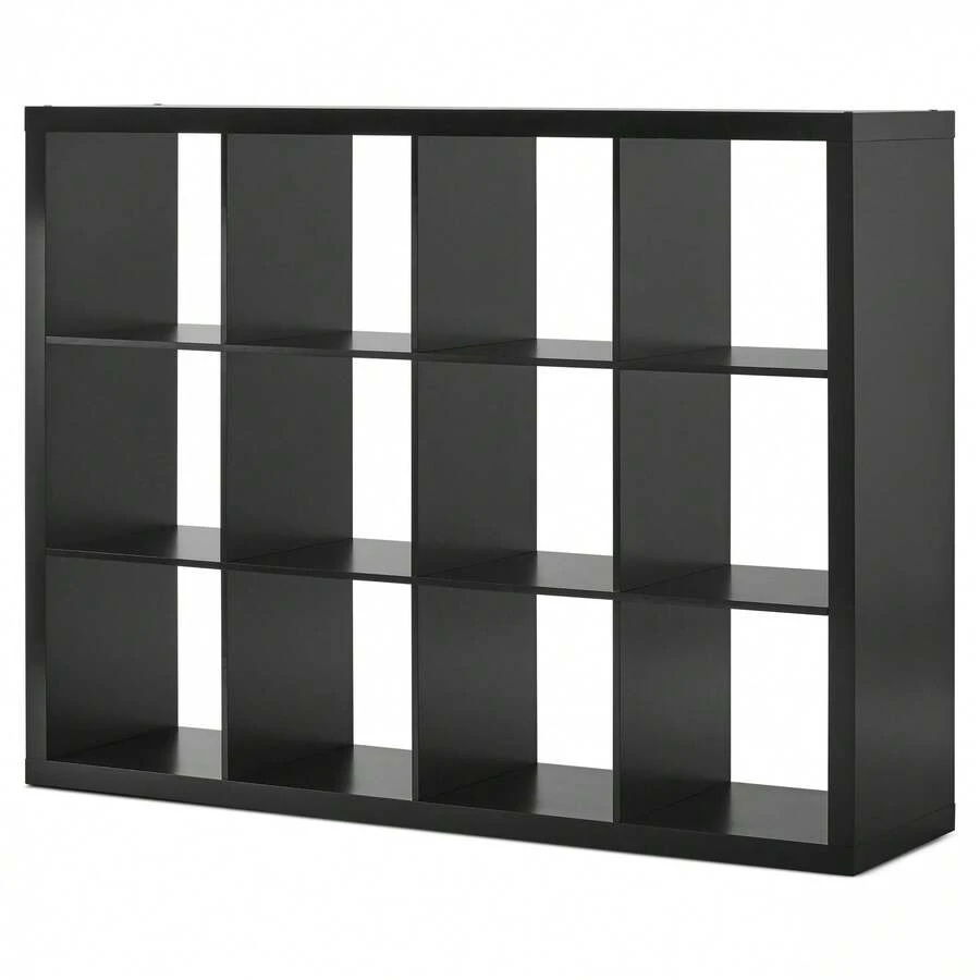 12-Cube Storage Organizer, Solid Black - 黑色 - 查看 1