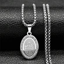 Dây chuyền mặt hình Chúa Jesus và Đức Mẹ Đồng Trinh cho nam bằng thép không gỉ màu vàng/bạc Trang sức chuỗi huy chương Kitô giáo Quà tặng Giáng sinh Năm mới Ngày lễ tình nhân - vòng cổ - Xem 3