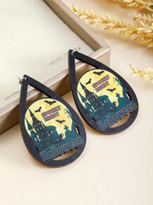 1 对精致时尚的耳环，带有万圣节元素，适合日常百搭礼物万圣节耳环 - 多色 - 查看 10