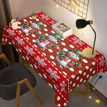 1 件节日圣诞桌布 - 防水、防油、耐热涤纶桌布，适用于餐桌和咖啡桌 - 彩色 - 查看 6