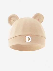 1 st bomull 26 bokstäver tryckt baby hatt, mjuk och varm för nyfödda pojkar och flickor daglig användning under alla årstider. - Aprikos - Visa 30