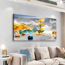 Canvas Wall Art For Living Room Bedroom Office Large Landscape Snowy Mountain Wall Art Kitchen Nature Sunset Village Cit - 帶框-16x24英寸 - 查看 2