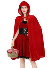 1pc Christmas Party Red Riding Hood Cloak, Red Fairy Princess Robe Costume, Suitable For Various Festive Occasions & Role Play Christmas Tree Santa Claus Prom Halloween - Multicolor - View 4