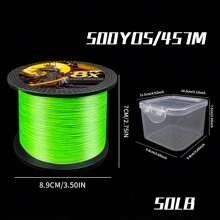 Chelesh 500 米编织钓鱼线,耐磨,无拉伸,8 股多色可选,高可见度,适用于咸水和淡水,10-100 磅,钓鱼礼物,节日装饰 - 螢光綠 - 查看 17