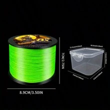 Chelesh 500 米编织钓鱼线,耐磨,无拉伸,8 股多色可选,高可见度,适用于咸水和淡水,10-100 磅,钓鱼礼物,节日装饰 - 螢光綠 - 查看 9