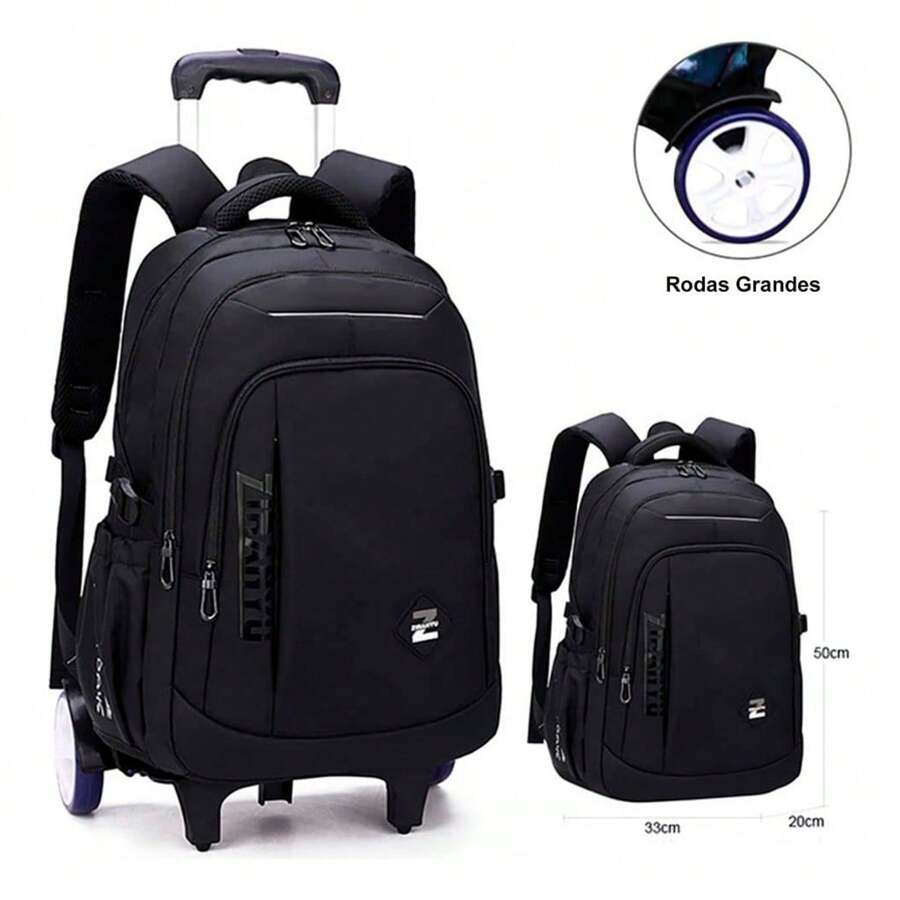 Trolley Backpack With Triple Wheels Or Large Executive Wheels - màu đen - Xem 1
