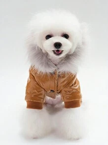 Ropa para mascotas, abrigo grueso de 4 patas para perros Teddy en otoño/invierno - Rojo - Ver 2