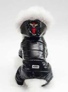 Ropa para mascotas, abrigo grueso de 4 patas para perros Teddy en otoño/invierno - Rojo - Ver 8