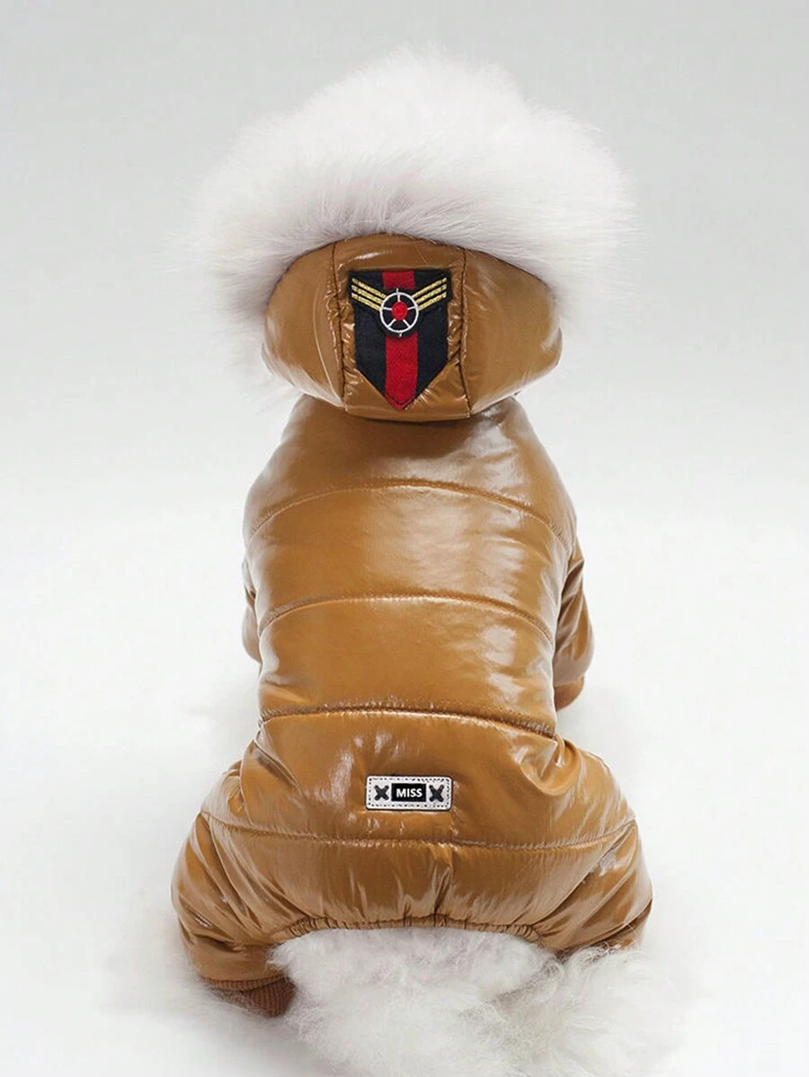 Ropa para mascotas, abrigo grueso de 4 patas para perros Teddy en otoño/invierno - Rojo - Ver 1