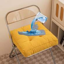 1 件厚毛绒舒适防水坐垫，适用于椅子、办公椅、汽车座椅、餐椅 - 柔软且有支撑力的座垫 - 黃色 - 查看 3