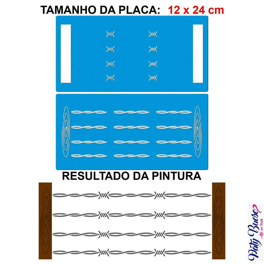 Stencil 12 X 24 Barbed Wire Fence Hollow Template For Painting On