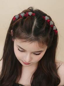 topshiny 1pc Crystal Flocked Alligator Clip, New Design Hair Clip For Elegant Women And Girls, Suitable For Daily Wear Claw Clips Hair Claws Hair Barrettes, School Stuff, Hair Accessories