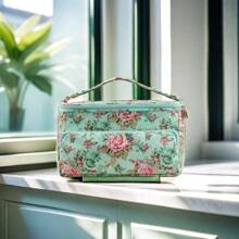 1 túi đựng đồ đựng len dung tích lớn có túi đựng phụ kiện, túi vải polyester đựng len, kim, móc len, dụng cụ đan len tự làm và đồ thêu len, hộp đựng phụ kiện đan len đa năng có lỗ thoát len - Nhiều màu - Xem 4