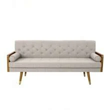 Aidan Mid Century Modern Tufted Fabric Sofa