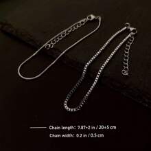 2pcs/Set Stainless Steel Minimalist Bracelets For Men, Suitable For Daily Wear, Dates, Parties, Great Gift For Men