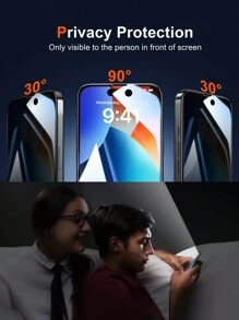 3 件装 3D 隐私钢化玻璃屏幕保护膜适用于 iPhone 16/15 Pro/15 Plus/15 Pro Max/14/14 Plus/14 Pro/14 Pro Max/11/11 Pro/11 Pro Max/13/13 Pro/13 Mini/13 Pro Max/12/12 Pro/12 Mini/12 Pro Max/X/XS/XR/XS MAX 智能手机 - 黑色 - 查看 2
