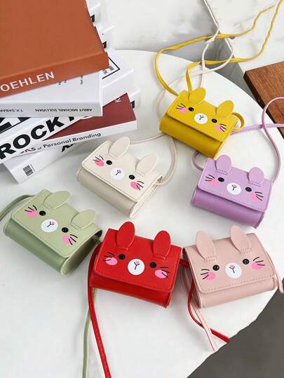 1Pc New Sweet Mini Crossbody Bag, Children's Cute Cartoon Kitten Casual Crossbody Bag, Small Coin Purse Messenger Bag Handbag Wallet For Travel Daily Use School Bag, Bag, Bag School, Bag, Luggage, School Bag S Perfect For School, Travel Bag