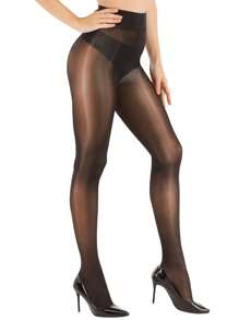 2pcs Women's Shiny & Glossy High Elasticity -Stop Pantyhose, Cozy - Multicolor - View 3