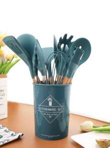 Utensilios de cocina de silicona resistentes al calor, Juego de utensilios de cocina antiadherentes 11 pcs - Multicolor - Ver 1