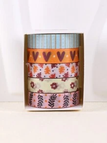 5 卷/盒抽象高级美学和纸胶带剪贴簿用品文具日记用品，鲜艳的卡哇伊和纸胶带套装，适用于剪贴簿、日记、DIY 工艺品和办公用品（0.39-78.74 英寸） - 彩色 - 查看 9