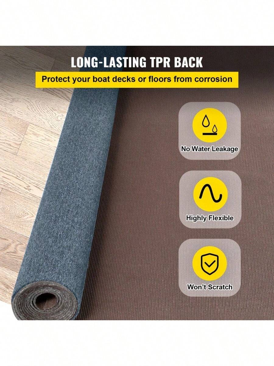 VEVOR Gray Marine Carpet 6 Ft X 18 Ft Boat Carpet Rugs Indoor Outdoor