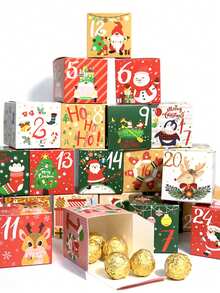 24 scatole regalo di Natale, calendario dell Avvento, con 24 numeri, scatole regalo di Natale
