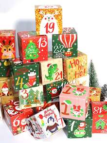 24 scatole regalo di Natale, calendario dell Avvento, con 24 numeri, scatole regalo di Natale