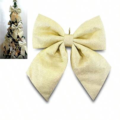 Laço 30x27CM Grande Vermelho E Dourado Prata Dourado Natal Brilhante Decorativo Natalino Decorações