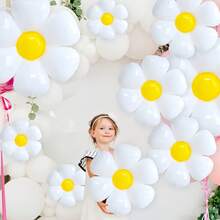 1 套雏菊气球，白色雏菊花气球派对装饰品适用于生日婚礼派对装饰用品 - 多种尺寸可选 - 彩色 - 查看 7