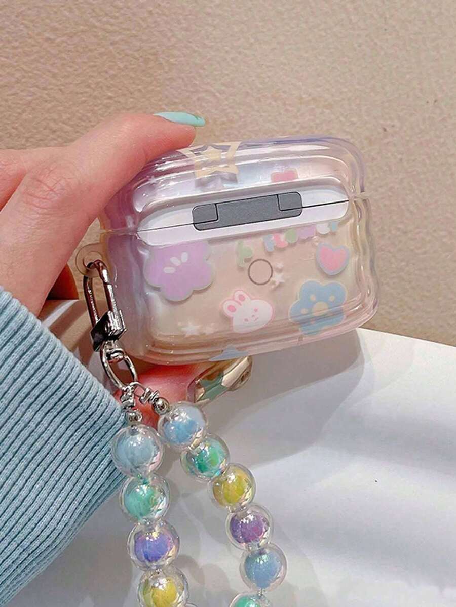 1pc Gradient Star Chain TPU Earphone Case Compatible With Apple AirPods