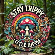 Semn de fier Hippie Graffiti 8x8" - Perfect pentru decorarea camerei, peretelui, restaurantului, barului, cafenelei și garajului în sus, în jos, în stânga și în dreapta diferite poziții ale găurilor Livrare aleatorie, decor acasă, decor de cameră, decor de perete