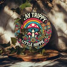 Semn de fier Hippie Graffiti 8x8" - Perfect pentru decorarea camerei, peretelui, restaurantului, barului, cafenelei și garajului în sus, în jos, în stânga și în dreapta diferite poziții ale găurilor Livrare aleatorie, decor acasă, decor de cameră, decor de perete