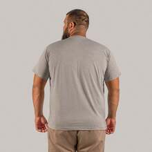 Large Printed Plus Size 30.1 Combed Printed Cotton Los Angeles Tires T-Shirt - 灰色 - 查看 5