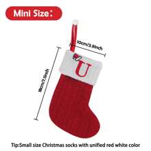 1PC Initial Stockings, 18'' Large Embroidered Monogram Knit Stocking, Holiday And Family Stocking For Fireplace Or Party Decoration Red-White Best Gifts Birthday Home Decor Christmas Decorations Room Decor Christmas Winter Christmas Decorations Home Christmas Gifts Christmas Decor - Red and White - View 7