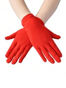 A Pair Of 22cm Milk Silk Elastic Short Riding Gloves, Suitable For Clothing Cosplay, Performances, And Fashion Decoration Holiday Gloves