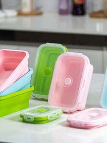Retractable Lunch Box, Neutral Colors 550ml Silicone - Allmini - 灰色 - 查看 2