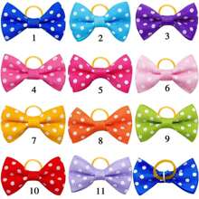 1 chiếc Dây thun buộc tóc hình nơ chấm bi thích hợp cho thú cưng như mèo và chó đeo, có nhiều màu sắc và kiểu dáng, được phân phối ngẫu nhiên - Nhiều màu - Xem 10