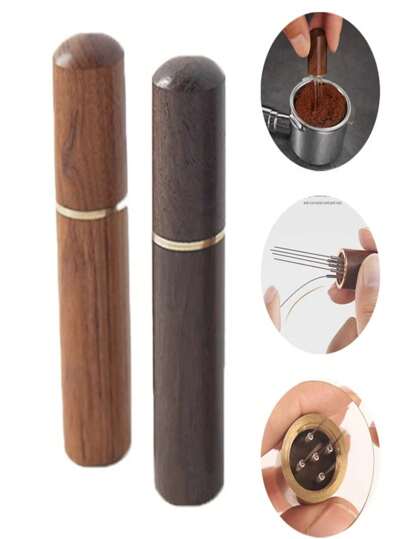 1 Stück, (5/6/8 Nadeln), hölzerner Griff Kaffee Rührer Profi Espresso Verteilungsnadel Kaffee Pulver Verteiler Espresso Rührer Küchenutensil Schulbedarf