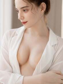 2pcs/Set Silicone Invisible Bra Lift, Skin Tone. Suitable For Wedding, Halter Tops With Anti-Sagging, Push-Up, Anti-Lighting, And Anti-Convex Point Function - Pink - View 8