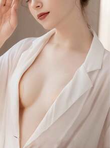 2pcs/Set Silicone Invisible Bra Lift, Skin Tone. Suitable For Wedding, Halter Tops With Anti-Sagging, Push-Up, Anti-Lighting, And Anti-Convex Point Function - Pink - View 5