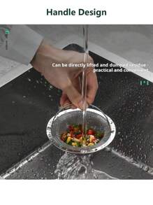 Kitchen Sink Drain Strainer Stainless Steel Basket Food Catcher With Handle Fast Flow And Effective, Home Decoration, Christmas Gifts, Home Gifts, Room Decoration - Silver - View 7