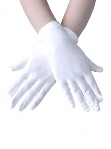 A Pair Of 22cm Milk Silk Elastic Short Riding Gloves, Suitable For Clothing Cosplay, Performances, And Fashion Decoration Holiday Gloves
